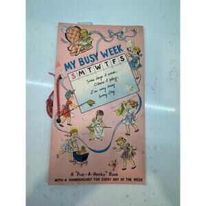 Vintage My Busy Week Book - Little Girls Pick A Hanky - Herrmann Hdkf Co